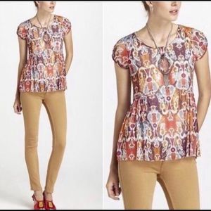 Anthropologie Weston Wear Sprouted Peplum Top